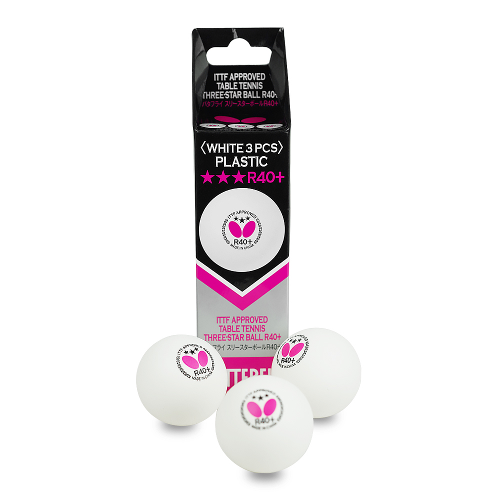 BUTTERFLY TABLE TENNIS BALL R40+ 3-STAR (3PCS/BOX), , large image number null